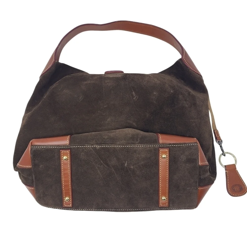 Dooney & Bourke | Large Vintage Chocolate Brown Suede Leather Handbag (One Size)